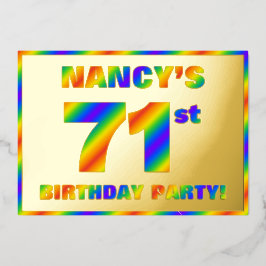71. Geburtstagsparty — Spaß, Regenbogenspektrum "7 Folieneinladung
