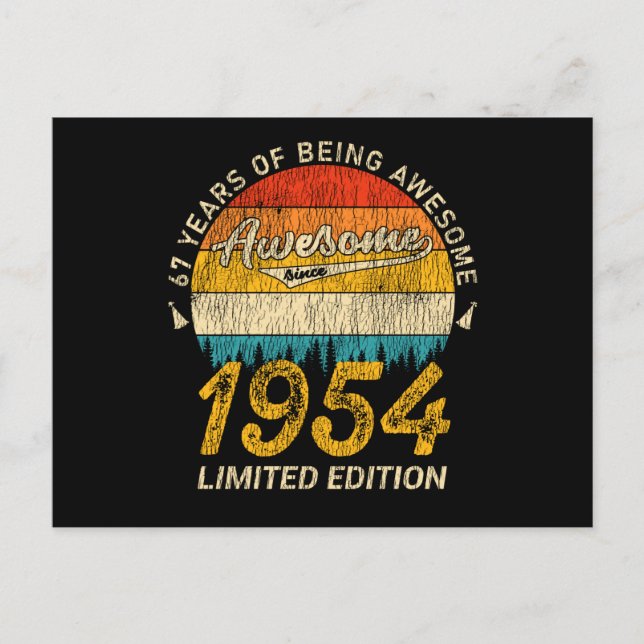 71 Jahre alt 1954 Retro Phantastisch 71. Geburtsta Postkarte (Vorderseite)