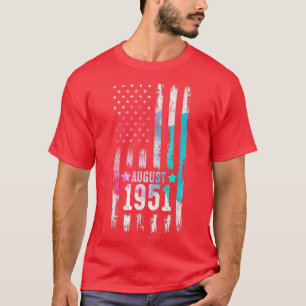71 Jahre alt, August 1951 Amerikanische Flagge 71. T-Shirt