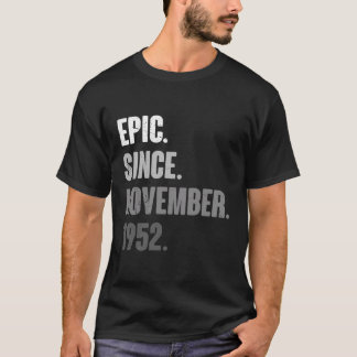 71 Jahre alt November 1952 Vintages Retro 71 St. T-Shirt