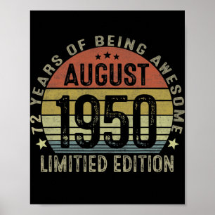 71 Jahre Alte Geschenke August 1951 Limited Editio Poster