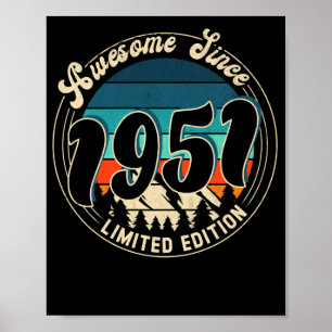 71 Jahre Vintag 71. Geburtstag 1951 Poster