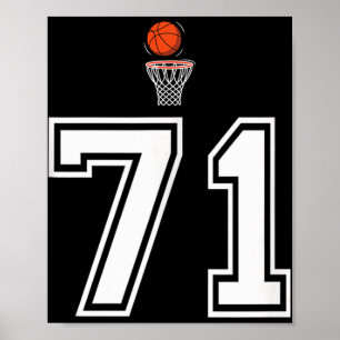 71 Nummer Basketball Stil Vintag weiß Tank Oben Poster