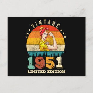 71 Year Old Women Bday 1951 Vintage 71st Birthday Postkarte