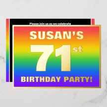71st Birthday Party: Fun, Colorful Rainbow Pattern