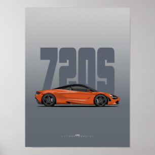 720S Supercar Poster - Azoren Orange