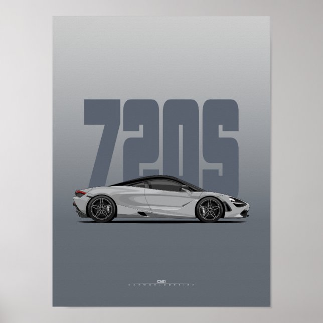 720S Supercar Poster - Blade Silver (Vorne)