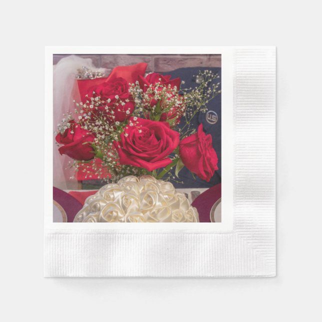 7215-Militärische Hochzeit Serviette (Vorderseite)