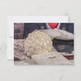 7263-Militärische Hochzeit Einladung