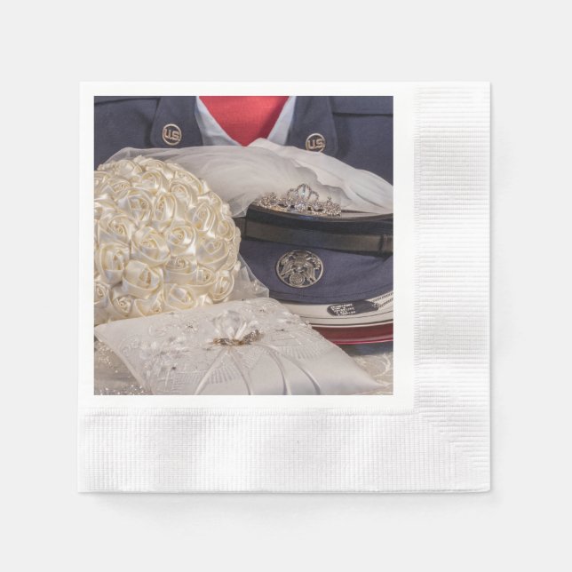 7263-Militärische Hochzeit Serviette (Vorderseite)