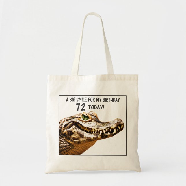 72. Geburtstag Alligator Lächeln Tragetasche (Vorne)