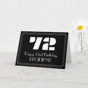 72. Geburtstag: Art Deco inspiriertes Aussehen "72 Karte
