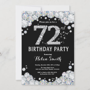 72. Geburtstag Einladung Silver Diamond