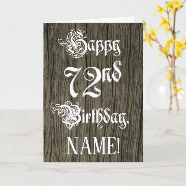 72. Geburtstag: Extravaganter, eleganter Text; Imi Karte (Gelbe Blume)