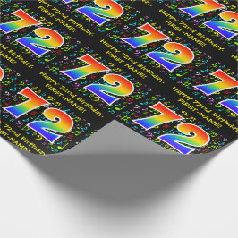 72. Geburtstag: Farbige Musiksymbole, Regenbogen 7 Geschenkpapier