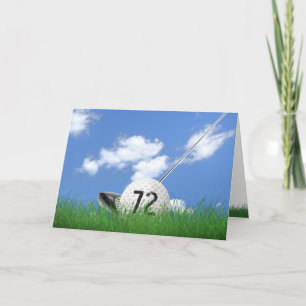 72. Geburtstag Golfball im Gras Karte