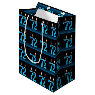 72. Geburtstag mit Augenkerzen Mittlere Geschenktüte