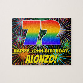 72. Geburtstag: Spaß, bunte feierliche Feuerwerke Puzzle