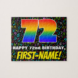 72. Geburtstag — Spaß, farbenfrohe Musiksymbole & Puzzle