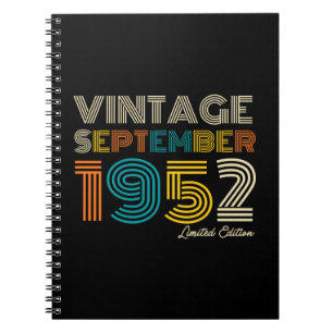 72. Geburtstag Vintag September 1972 Limited Edtn. Notizblock