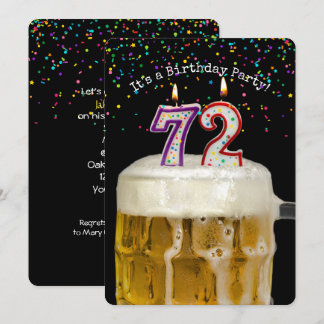 72. Geburtstags-Bierbraun-Party Einladung