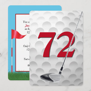 72. Geburtstags-Golf-Themenparty Einladung