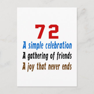72 Geburtstagsdesigns Postkarte