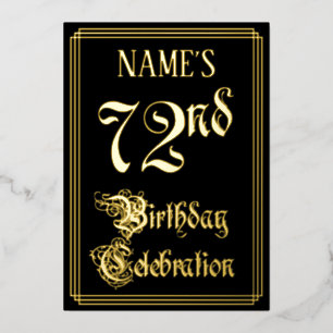 72. Geburtstagsfeier — Fancy Schrift & Benutzerdef Folieneinladung