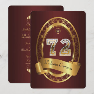 72. Geburtstagsfrau, elegante Farbe Einladung