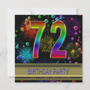 72. Geburtstagsparty Einladung mit Blasen
