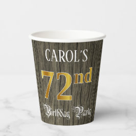 72. Geburtstagsparty - Imitate Gold & Imitate Wood Pappbecher