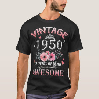 72 Jahre alt Gebildet im Vintagen Jahr 1950 72. Ge T-Shirt