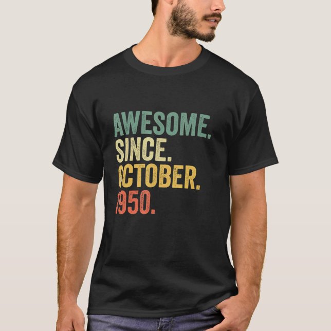 72 Jahre alt Phantastisch seit Oktober 1950 72. Ge T-Shirt (Vorderseite)