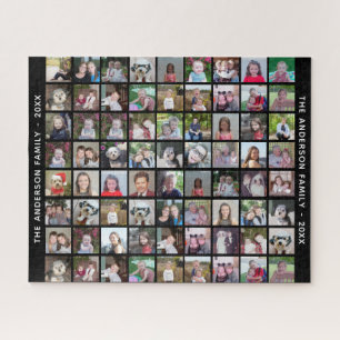 72 Square Foto Collage Grid mit Text - schwarz Puzzle