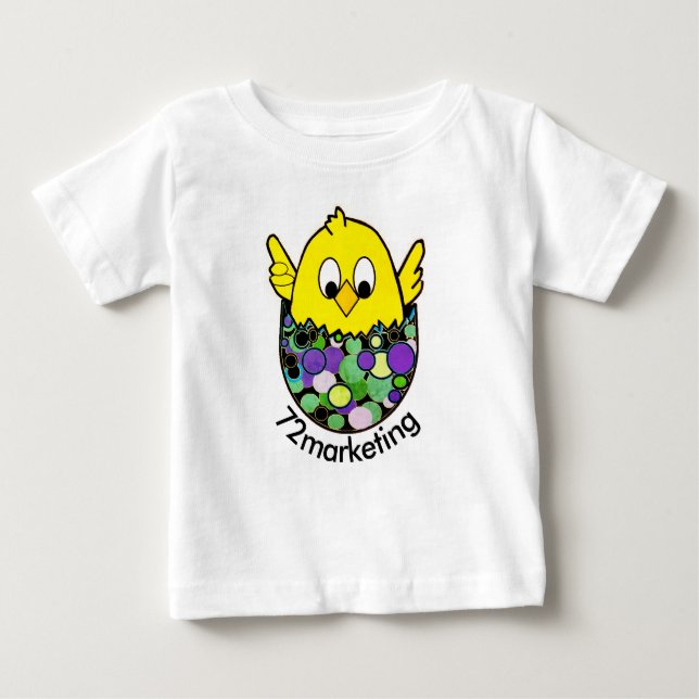 72marketing Küken Ostern, das Frühlingsbabyspitze Baby T-shirt (Vorderseite)