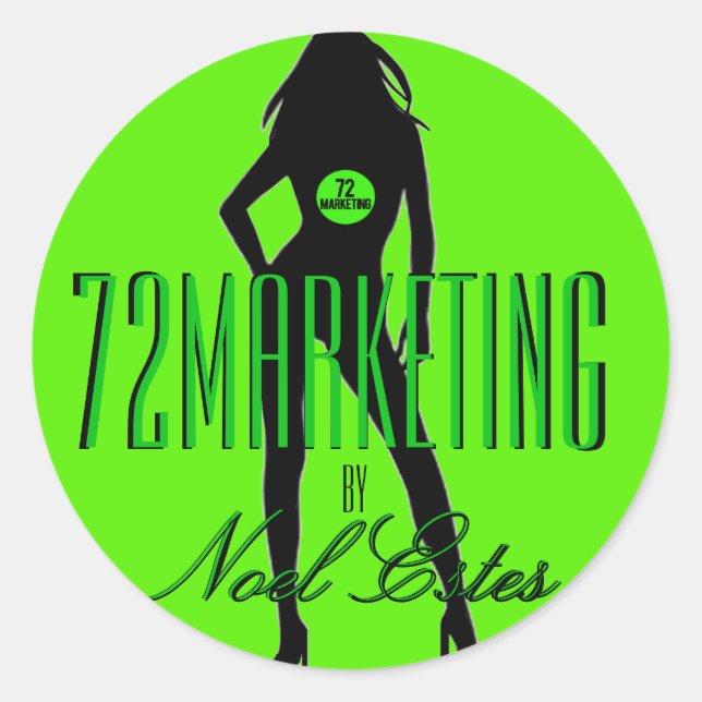 72Marketing Logo Aufkleber Mädchen Silhouette Weih (Vorderseite)