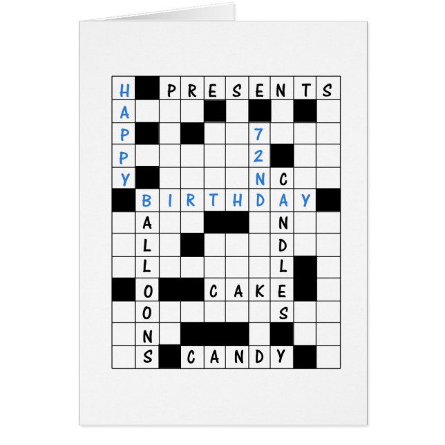 72nd Birthday, Crossword Puzzle (Vorne)