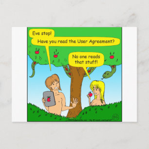 730 Adam und Eve Geschäftsbedingungen Cartoon Postkarte