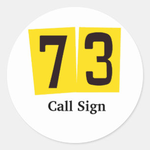 73 Amateurfunk-Aufkleber oder Namensschilder Runder Aufkleber