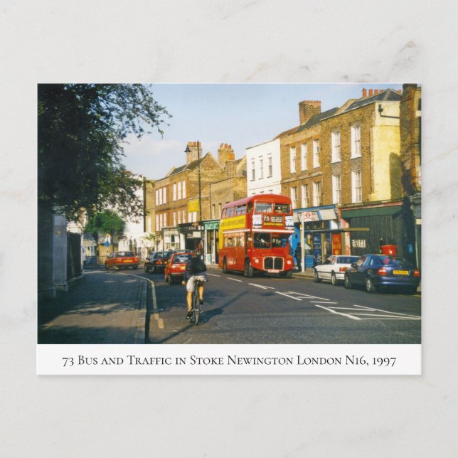 73 Bus auf Church Street in Afternoon Sun, 1997 Postkarte (Vorderseite)