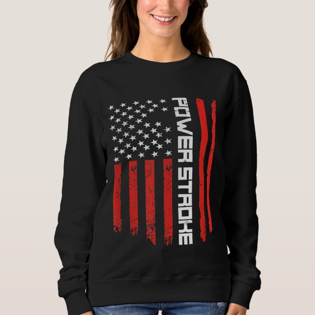 73 Diesel Power Stroke American Flag Powerhub E Sweatshirt (Vorderseite)
