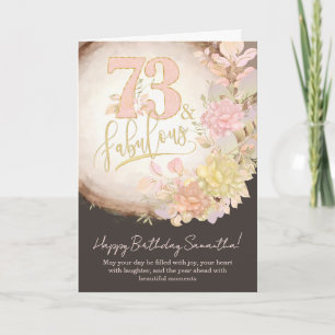 73 & Fabulous Floral Foto Persönlicher Geburtstag Karte