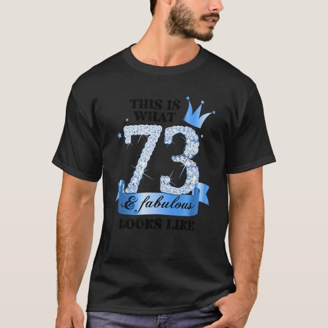 73 & Fabulous I Blue White Party Group Candid Phot T-Shirt (Vorderseite)