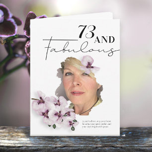 73 & Fantastische Orchideen-Foto-Geburtstagskarte Karte
