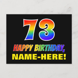 73. Geburtstag: Bold, Fun, Simple, Rainbow 73 Postkarte