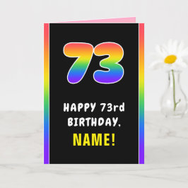 73. Geburtstag: Farbenfroher Regenbogen # 73, Indi Karte
