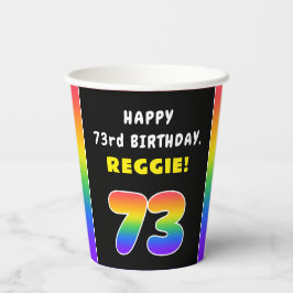 73. Geburtstag: Farbenfroher Regenbogen # 73, Indi Pappbecher