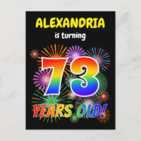 73. Geburtstag - Fun Fireworks, Regenbogen Look "7