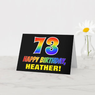 73. Geburtstag: Kühn, Lustig, Einfach, Regenbogen  Karte