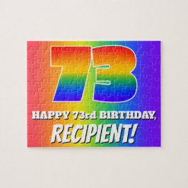 73. Geburtstag — mehrfarbiges Regenbogenmuster "73 Puzzle